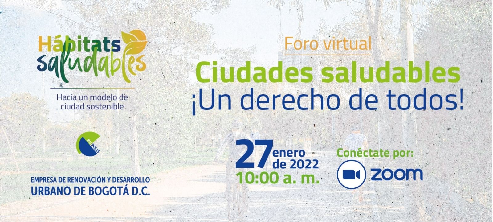 Foro virtual: 'Ciudades saludables: ¡un derecho de todos!'